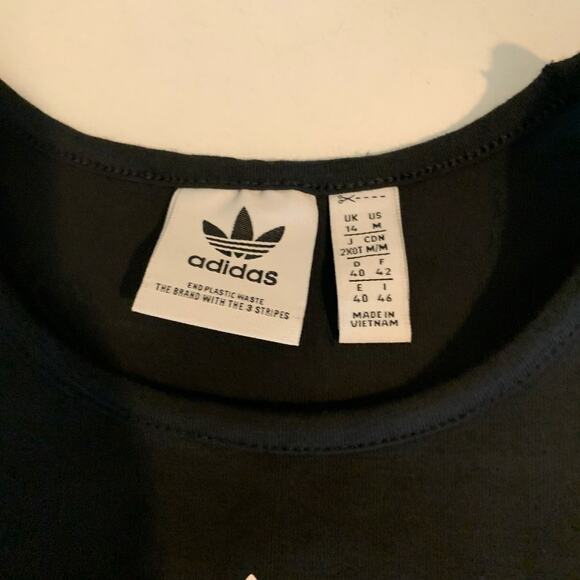 Adidas Tank Dress Womens M Medium Black Adicolor Essentials Racerback Mini - Picture 7 of 12